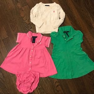 Ralph Lauren Polo girl sweater and dress 18-24m